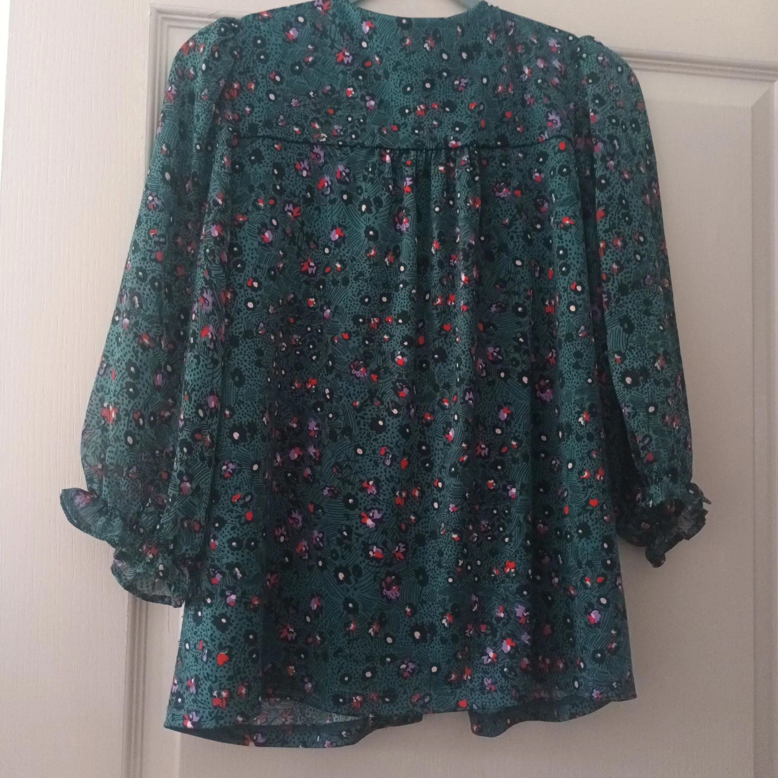 Bloemenblouse GÉMO – Maat 38 (M) – Eenden Groen / Transparante mouwen – photo 11